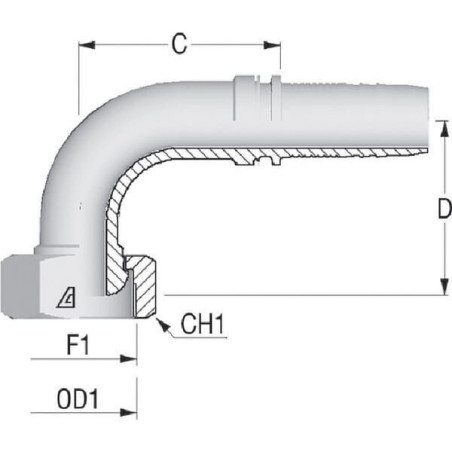 Końcówka DN13-24x1,5-gaz-90°