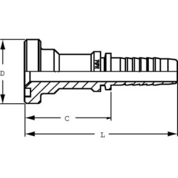 Końcówka DN16 kołnierzowa długa Ø 34 mm pasująca do CAT