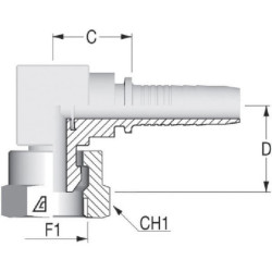 Końcówka DN10-3/8 BSP-90°