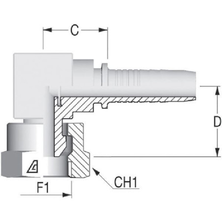 Końcówka DN10-3/8 BSP-90°