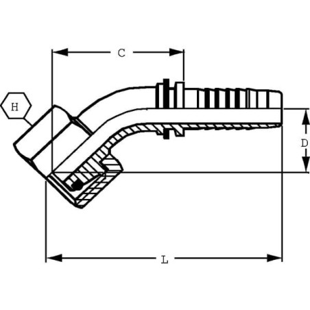 Końcówka DN20-M26x1.5-18L-45°