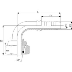 Końcówka DN06-M14x1.5-8L 90° V4A