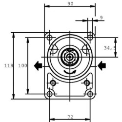 Pompa zębata PLP20.20S0-54B2-LBE/BC-N-EL-FS