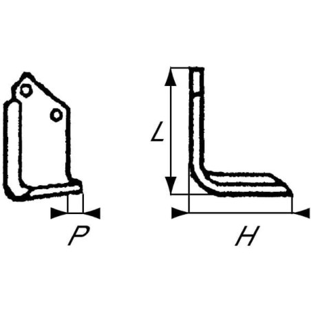 Nóż frezujący lewy 170x125x75mm 6mm pasuje do Holder