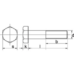 Śruba z łbem 6-kt. M12x1.25x50 mm kl. 12.9