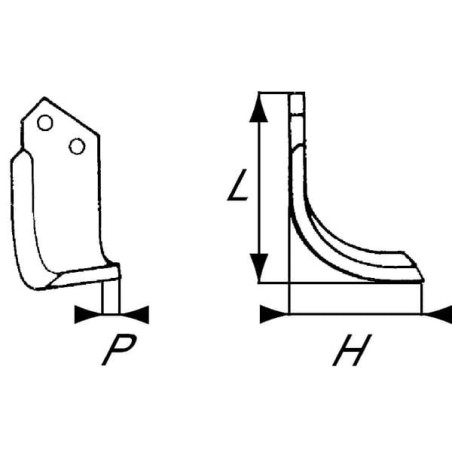 Nóż frezujący prawy 195x134x80mm 7mm pasuje do Celli