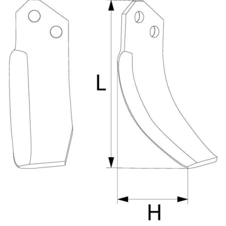 Nóż frezujący prawy 185x48x60mm 6mm pasuje do Agria