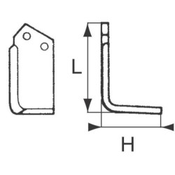 Nóż frezujący lewy 163x135x80mm 7mm pasuje do Kuhn