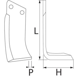 Nóż frezujący prawy 198x109x70mm 8mm pasuje do Maletti