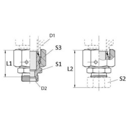 Złącze proste z nakrętką M42x2 30S - M24x1,5 16S