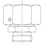 Złącze proste z nakrętką M22x1,5 15L - M18x1,5 12L