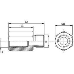 Złączka gwintowana redukcyjna M/F (CS) R1-1/4 R1