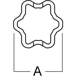 Rura profilowana zewnętrzna gwiazda L25 Ø wew. 52.4 Ø zew. 61x47x4.3 mm L=3 m gopart