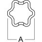 Rura profilowana zewnętrzna gwiazda L25 Ø wew. 52.4 Ø zew. 61x47x4.3 mm L=3 m gopart