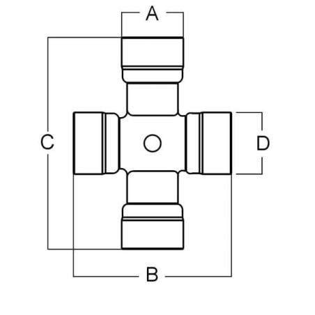 Krzyżak wału, Ø 27x75.0 mm / Ø 24x91.0 mm, 2380 gopart