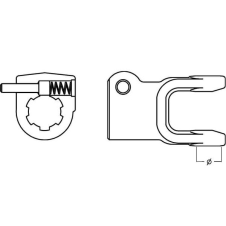 Widłak, szybkozłączny z kołkiem przesuwnym, 25x21 mm - 6 frezów, L21 gopart