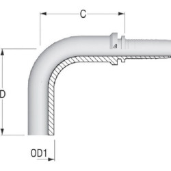 Końcówka DN10-Ø12 mm-90°