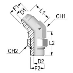 Złącze kolankowe M/M 9/16 JIC x 9/16 UNF