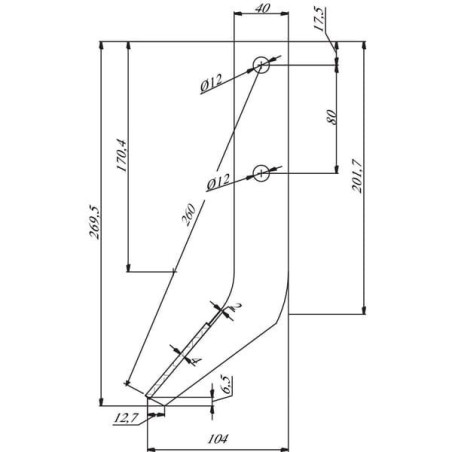 Hak do frezarki Carbide 40x10 dł.=269