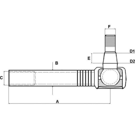 Końcówka drążka kierowniczego 290 mm