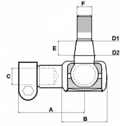 Końcówka drążka kierowniczego Kramp, 90 mm