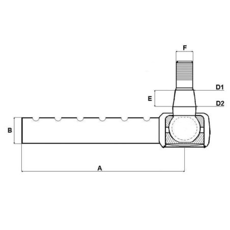 Końcówka drążka kierowniczego Kramp, 230 mm