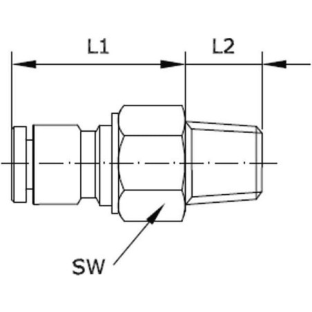 "Złącze wtykowe proste, obrotowe, gwint zew. 3/8"" 12 mm Kramp"