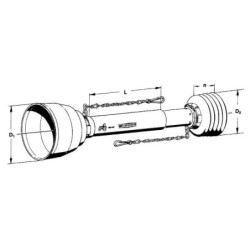 Rura ochronna Walterscheid, 1 x szerokokąt., L-1000 mm