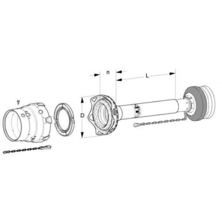 Osłona ochronna Walterscheid, 1Z FLEXO, L-1000 mm, seria W2280/W2380
