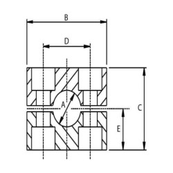 Korpus obejmy 1x22mm, PP gr. 3 (25 szt.)