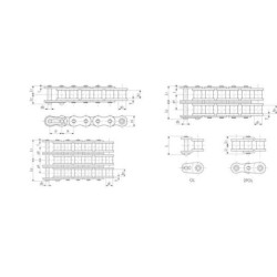 Łańcuch rolkowy DIN 8187 podwójny Tsubaki, 1/2 x 5/16