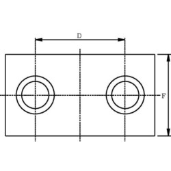 Obejma kpl. ciężka 1x25 mm Alu gr. 2