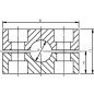 Obejma kpl. ciężka 1x25 mm Alu gr. 2