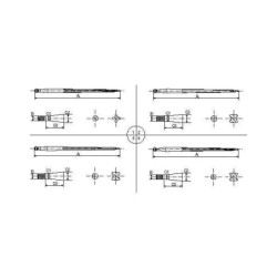 Ząb ładowacza, prosty, profil podwójne T 36x1100 mm końcówka szpiczasta z nakrętką M22x1.5 czarny gopart