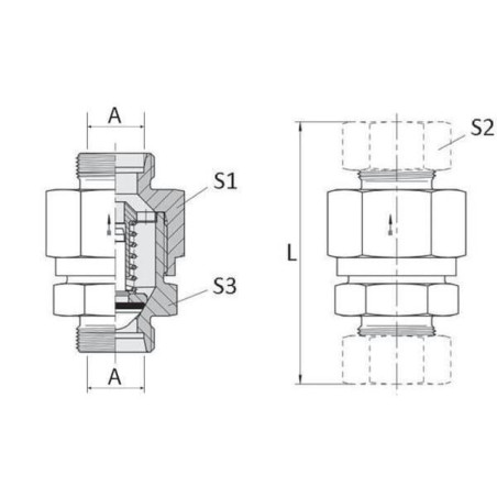 Zawór zwrotny 15l - 1 bar