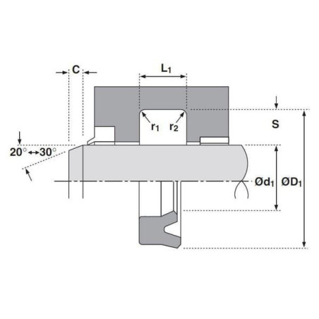 Uszczelniacz tłoczyska SA/UN 12x20x4.4