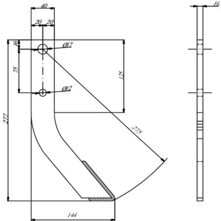 Hak do frezarki spawany 40x10dł.=275