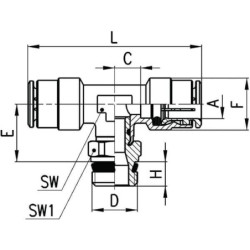 Szybkozłącze trójnik obrotowy T złącze męskie Sprint®