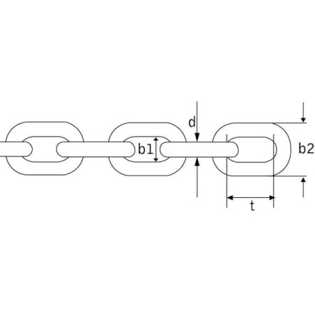 Łańcuch ogniwowy ocynk DIN 766, 8 mm