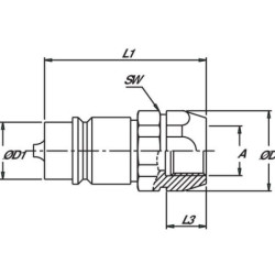 "Szybkozłącze wtyczka SKP-M 3/8"" gwint wewnętrzny 3/8"" BSP"