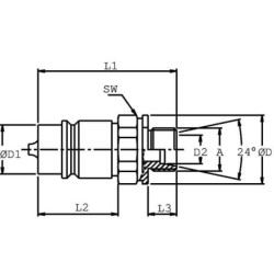 "Szybkozłącze wtyczka SKP-M 1/2"" gwint zewnętrzny M14x1.5 8L"