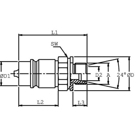 "Szybkozłącze wtyczka SKP-M 3/8"" gwint zewnętrzny M14x1.5 8L"