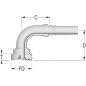 Końcówka 90° 4SH DN25 kołnierzowa Ø 47.6 mm  pasujące do CAT