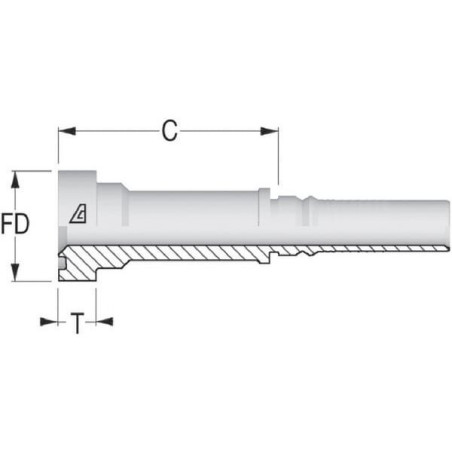 Końcówka 4SH-DN25 kołnierzowa Ø 47.6 mm pasująca do CAT