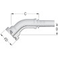 Końcówka węża SFS-NS z kołnierzem 45° 6000, DN25 54 mm