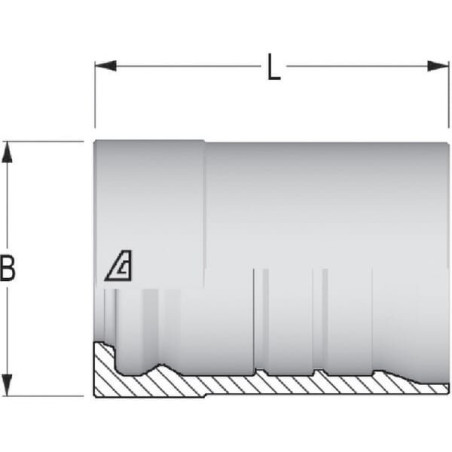 Tuleja Ø35.5x57.5mm DN16 stal / ocynk Alfagomma