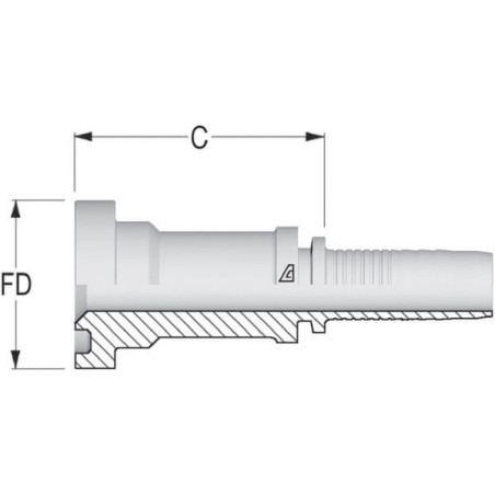 Końcówka węża SFS-NS z kołnierzem 6000, DN40 63.5 mm