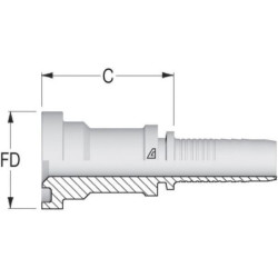 Końcówka węża SFL-NS z kołnierzem 3000, DN50 71.4 mm