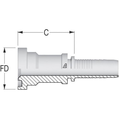 Końcówka węża SFL-NS z kołnierzem 3000, DN50 71.4 mm