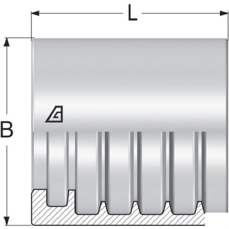 Tuleja Ø23x24.7mm DN8 ocynk Alfagomma